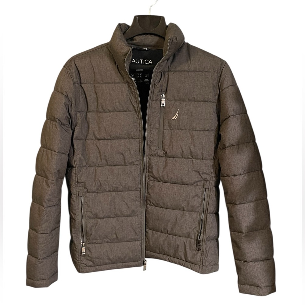Nautica gray puffer jacket men’s large